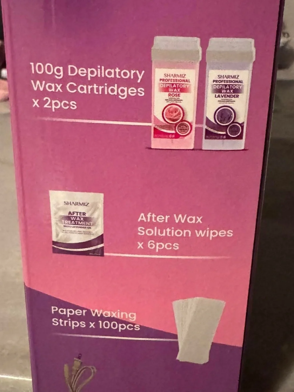 Sharmiz Roll On Wax Kit in Purple NEW IN BOX